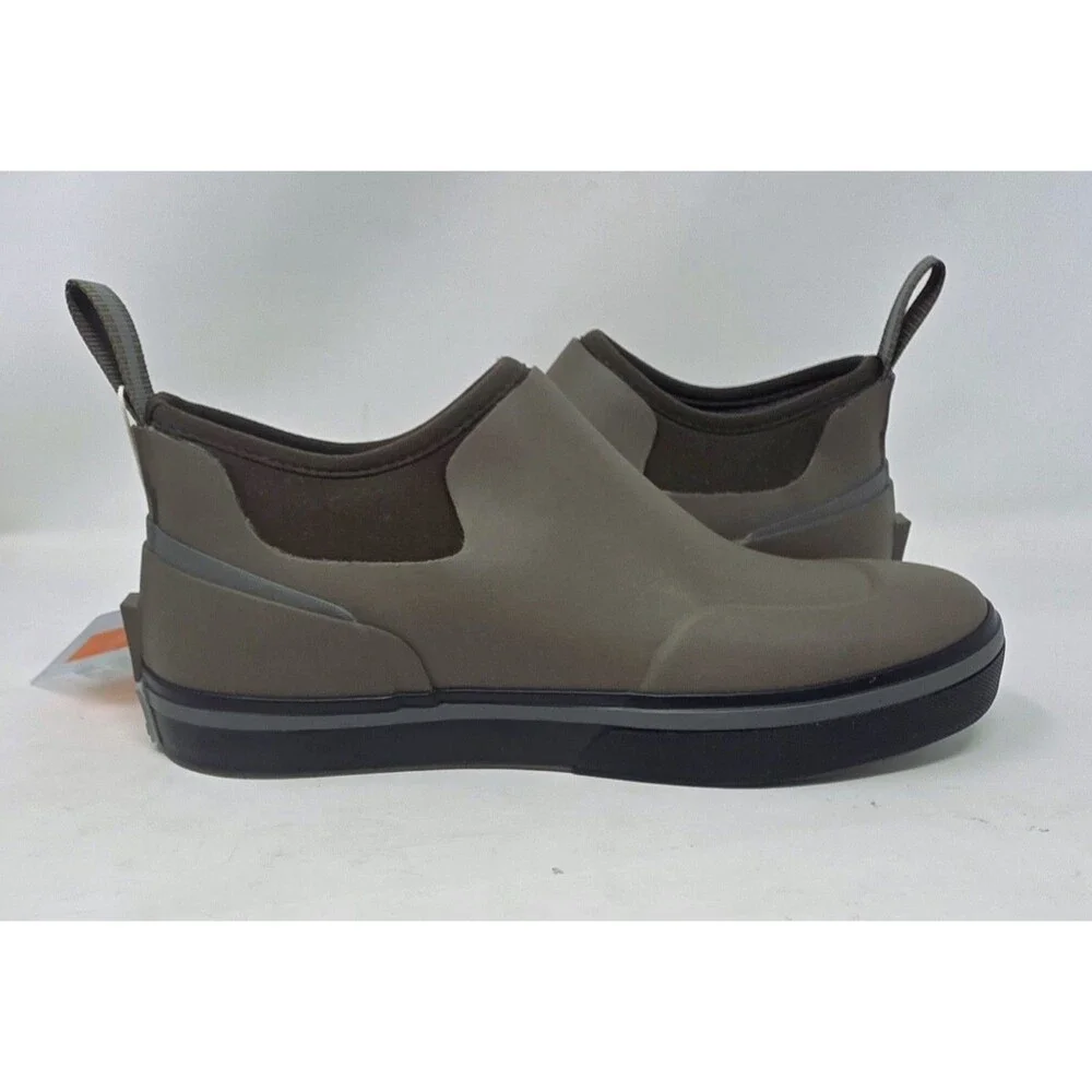 HISEA Waterproof Low-Top Deck Boots Voyager Slip Mens Size 10 Olive Green Rubber